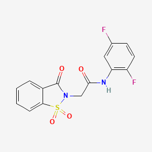 molecular formula C15H10F2N2O4S B2743948 N-(2,5-difluorophenyl)-2-(1,1,3-trioxo-2,3-dihydro-1lambda6,2-benzothiazol-2-yl)acetamide CAS No. 452329-49-6