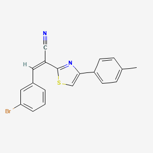 molecular formula C19H13BrN2S B2743957 (Z)-3-(3-bromophenyl)-2-(4-(p-tolyl)thiazol-2-yl)acrylonitrile CAS No. 476670-28-7