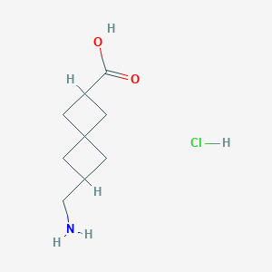 molecular formula C9H16ClNO2 B2743963 6-(Aminomethyl)spiro[3.3]heptane-2-carboxylic acid hydrochloride CAS No. 37942-83-9