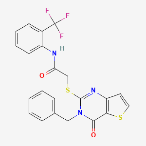 2-({3-benzyl-4-oxo-3H,4H-thieno[3,2-d]pyrimidin-2-yl}sulfanyl)-N-[2-(trifluoromethyl)phenyl]acetamide