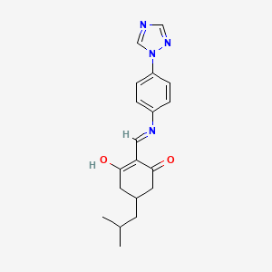 5-(2-Methylpropyl)-2-(((4-(1,2,4-triazolyl)phenyl)amino)methylene)cyclohexane-1,3-dione
