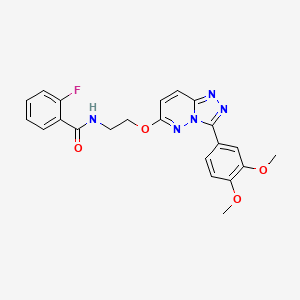 N-(2-((3-(3,4-dimethoxyphenyl)-[1,2,4]triazolo[4,3-b]pyridazin-6-yl)oxy)ethyl)-2-fluorobenzamide