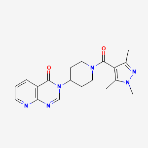 3-(1-(1,3,5-trimethyl-1H-pyrazole-4-carbonyl)piperidin-4-yl)pyrido[2,3-d]pyrimidin-4(3H)-one