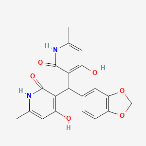 3,3'-(1,3-benzodioxol-5-ylmethanediyl)bis(4-hydroxy-6-methylpyridin-2(1H)-one)