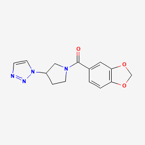 (3-(1H-1,2,3-triazol-1-yl)pyrrolidin-1-yl)(benzo[d][1,3]dioxol-5-yl)methanone