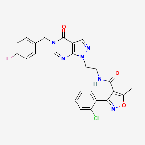 3-(2-chlorophenyl)-N-(2-(5-(4-fluorobenzyl)-4-oxo-4,5-dihydro-1H-pyrazolo[3,4-d]pyrimidin-1-yl)ethyl)-5-methylisoxazole-4-carboxamide
