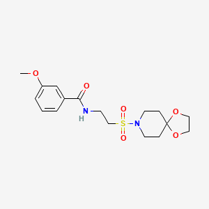 molecular formula C17H24N2O6S B2744015 N-(2-(1,4-dioxa-8-azaspiro[4.5]decan-8-ylsulfonyl)ethyl)-3-methoxybenzamide CAS No. 899738-84-2