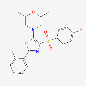 4-(4-((4-Fluorophenyl)sulfonyl)-2-(o-tolyl)oxazol-5-yl)-2,6-dimethylmorpholine