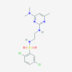 2,5-dichloro-N-(2-((4-(dimethylamino)-6-methylpyrimidin-2-yl)amino)ethyl)benzenesulfonamide