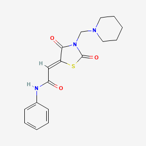 (Z)-2-(2,4-dioxo-3-(piperidin-1-ylmethyl)thiazolidin-5-ylidene)-N-phenylacetamide