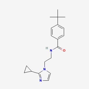 molecular formula C19H25N3O B2744031 4-(tert-butyl)-N-(2-(2-cyclopropyl-1H-imidazol-1-yl)ethyl)benzamide CAS No. 1903711-79-4