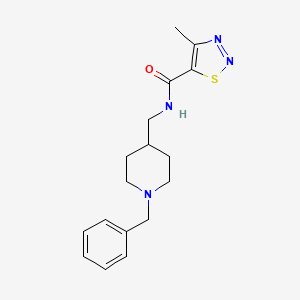 molecular formula C17H22N4OS B2744032 N-((1-benzylpiperidin-4-yl)methyl)-4-methyl-1,2,3-thiadiazole-5-carboxamide CAS No. 1209890-63-0