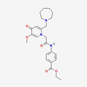 ethyl 4-({[2-(azepan-1-ylmethyl)-5-methoxy-4-oxopyridin-1(4H)-yl]acetyl}amino)benzoate