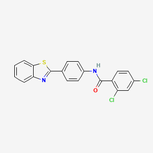 molecular formula C20H12Cl2N2OS B2744059 N-[4-(1,3-benzothiazol-2-yl)phenyl]-2,4-dichlorobenzamide CAS No. 307509-17-7