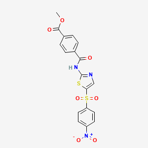 Methyl 4-[[5-(4-nitrophenyl)sulfonyl-1,3-thiazol-2-yl]carbamoyl]benzoate