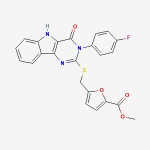 methyl 5-[[3-(4-fluorophenyl)-4-oxo-5H-pyrimido[5,4-b]indol-2-yl]sulfanylmethyl]furan-2-carboxylate