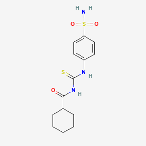 molecular formula C14H19N3O3S2 B2744104 N-[(4-sulfamoylphenyl)carbamothioyl]cyclohexanecarboxamide CAS No. 642977-22-8