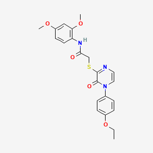 molecular formula C22H23N3O5S B2744105 N-(2,4-dimethoxyphenyl)-2-((4-(4-ethoxyphenyl)-3-oxo-3,4-dihydropyrazin-2-yl)thio)acetamide CAS No. 900007-28-5
