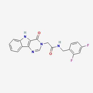 molecular formula C19H14F2N4O2 B2744106 N-[(2,4-difluorophenyl)methyl]-2-{4-oxo-3H,4H,5H-pyrimido[5,4-b]indol-3-yl}acetamide CAS No. 1185153-77-8