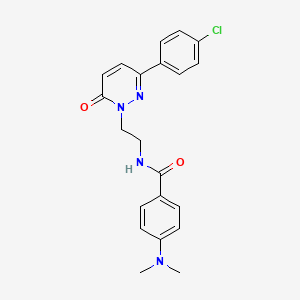 molecular formula C21H21ClN4O2 B2744194 N-(2-(3-(4-chlorophenyl)-6-oxopyridazin-1(6H)-yl)ethyl)-4-(dimethylamino)benzamide CAS No. 921578-16-7