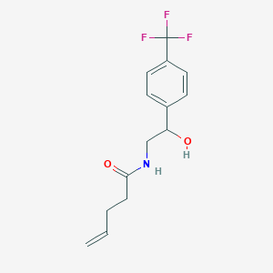 molecular formula C14H16F3NO2 B2744195 N-(2-hydroxy-2-(4-(trifluoromethyl)phenyl)ethyl)pent-4-enamide CAS No. 1351647-83-0