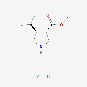 molecular formula C9H18ClNO2 B2744198 methyl (3S,4S)-4-propan-2-ylpyrrolidine-3-carboxylate;hydrochloride CAS No. 2287248-49-9
