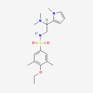 molecular formula C19H29N3O3S B2744199 N-(2-(dimethylamino)-2-(1-methyl-1H-pyrrol-2-yl)ethyl)-4-ethoxy-3,5-dimethylbenzenesulfonamide CAS No. 1049419-18-2