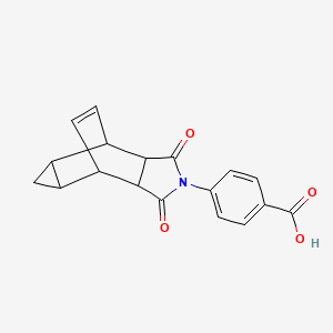 molecular formula C18H15NO4 B2744208 4-(1,3-dioxooctahydro-4,6-ethenocyclopropa[f]isoindol-2(1H)-yl)benzoic acid CAS No. 354812-64-9