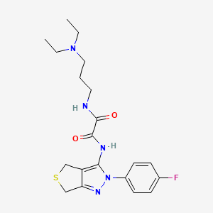 molecular formula C20H26FN5O2S B2744212 N-[3-(diethylamino)propyl]-N'-[2-(4-fluorophenyl)-2H,4H,6H-thieno[3,4-c]pyrazol-3-yl]ethanediamide CAS No. 941992-36-5