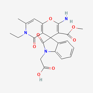 2-(2'-Amino-6'-ethyl-3'-(methoxycarbonyl)-7'-methyl-2,5'-dioxo-5',6'-dihydrospiro[indoline-3,4'-pyrano[3,2-c]pyridin]-1-yl)acetic acid