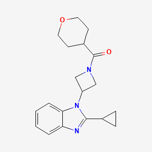 [3-(2-Cyclopropylbenzimidazol-1-yl)azetidin-1-yl]-(oxan-4-yl)methanone