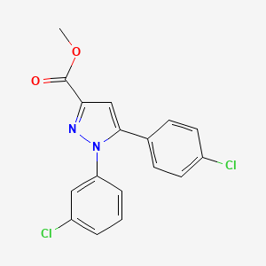 molecular formula C17H12Cl2N2O2 B2744231 methyl 1-(3-chlorophenyl)-5-(4-chlorophenyl)-1H-pyrazole-3-carboxylate CAS No. 318256-12-1