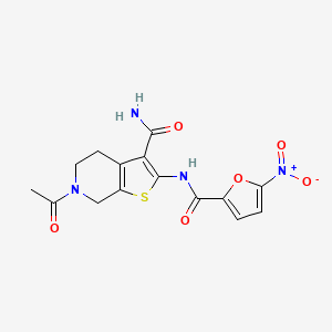 molecular formula C15H14N4O6S B2744233 6-acetyl-2-(5-nitrofuran-2-amido)-4H,5H,6H,7H-thieno[2,3-c]pyridine-3-carboxamide CAS No. 864927-68-4