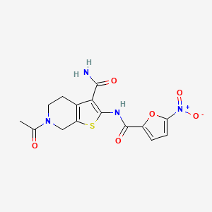 B2744233 6-Acetyl-2-(5-nitrofuran-2-carboxamido)-4,5,6,7-tetrahydrothieno[2,3-c]pyridine-3-carboxamide CAS No. 864927-68-4