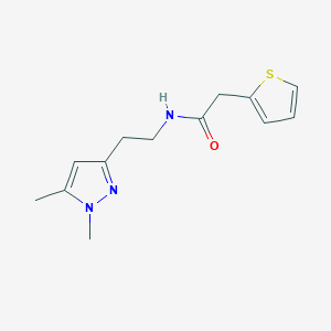 N-(2-(1,5-dimethyl-1H-pyrazol-3-yl)ethyl)-2-(thiophen-2-yl)acetamide