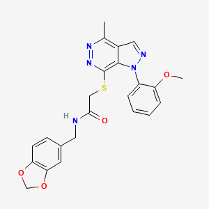N-(benzo[d][1,3]dioxol-5-ylmethyl)-2-((1-(2-methoxyphenyl)-4-methyl-1H-pyrazolo[3,4-d]pyridazin-7-yl)thio)acetamide