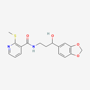 N-(3-(benzo[d][1,3]dioxol-5-yl)-3-hydroxypropyl)-2-(methylthio)nicotinamide