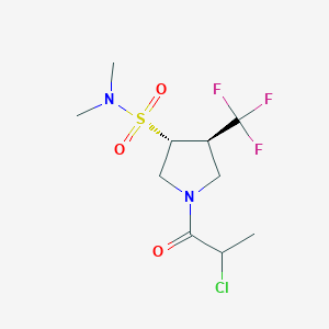 (3R,4R)-1-(2-Chloropropanoyl)-N,N-dimethyl-4-(trifluoromethyl)pyrrolidine-3-sulfonamide