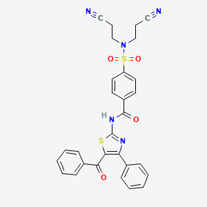 molecular formula C29H23N5O4S2 B2744264 N-(5-benzoyl-4-phenyl-1,3-thiazol-2-yl)-4-[bis(2-cyanoethyl)sulfamoyl]benzamide CAS No. 313404-99-8