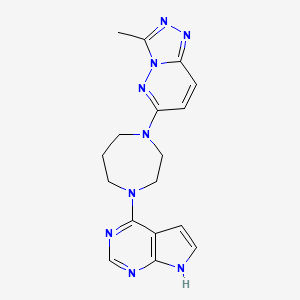 molecular formula C17H19N9 B2744289 1-{3-methyl-[1,2,4]triazolo[4,3-b]pyridazin-6-yl}-4-{7H-pyrrolo[2,3-d]pyrimidin-4-yl}-1,4-diazepane CAS No. 2320211-15-0