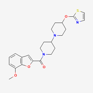 (7-Methoxybenzofuran-2-yl)(4-(thiazol-2-yloxy)-[1,4'-bipiperidin]-1'-yl)methanone