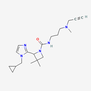2-[1-(Cyclopropylmethyl)imidazol-2-yl]-3,3-dimethyl-N-[3-[methyl(prop-2-ynyl)amino]propyl]azetidine-1-carboxamide