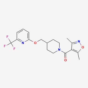 2-{[1-(3,5-Dimethyl-1,2-oxazole-4-carbonyl)piperidin-4-yl]methoxy}-6-(trifluoromethyl)pyridine