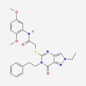 N-(2,5-dimethoxyphenyl)-2-((2-ethyl-7-oxo-6-phenethyl-6,7-dihydro-2H-pyrazolo[4,3-d]pyrimidin-5-yl)thio)acetamide
