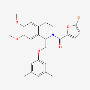 molecular formula C25H26BrNO5 B2744298 (5-bromofuran-2-yl)(1-((3,5-dimethylphenoxy)methyl)-6,7-dimethoxy-3,4-dihydroisoquinolin-2(1H)-yl)methanone CAS No. 486451-95-0