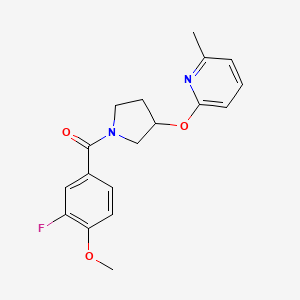 molecular formula C18H19FN2O3 B2744306 (3-Fluoro-4-methoxyphenyl)(3-((6-methylpyridin-2-yl)oxy)pyrrolidin-1-yl)methanone CAS No. 1903352-23-7