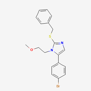 molecular formula C19H19BrN2OS B2744311 2-(benzylthio)-5-(4-bromophenyl)-1-(2-methoxyethyl)-1H-imidazole CAS No. 1207005-45-5