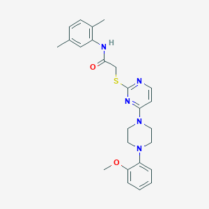 molecular formula C25H29N5O2S B2744326 N-(2,5-dimethylphenyl)-2-({4-[4-(2-methoxyphenyl)piperazin-1-yl]pyrimidin-2-yl}sulfanyl)acetamide CAS No. 1115915-41-7