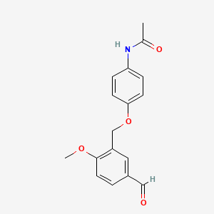 molecular formula C17H17NO4 B2744352 N-(4-((5-formyl-2-methoxybenzyl)oxy)phenyl)acetamide CAS No. 1186650-01-0