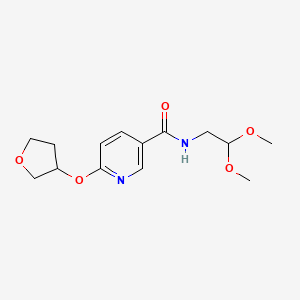 molecular formula C14H20N2O5 B2744384 N-(2,2-dimethoxyethyl)-6-((tetrahydrofuran-3-yl)oxy)nicotinamide CAS No. 2034389-26-7
